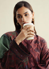 Coco Prints By Zara Shahjahan Printed Cotton Satin 3 Piece Unstitched Suit CZS25PD4 D-6B ROVE